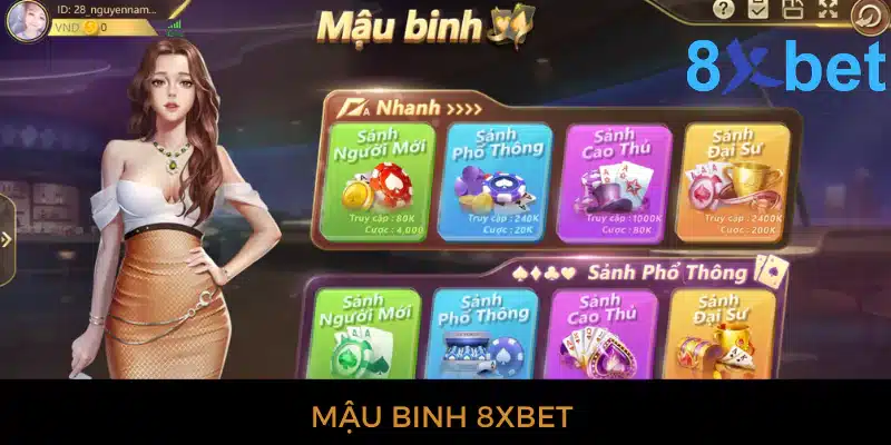 Mậu binh 8xbet: Sòng bài trực tuyến uy tín, thưởng lớn
